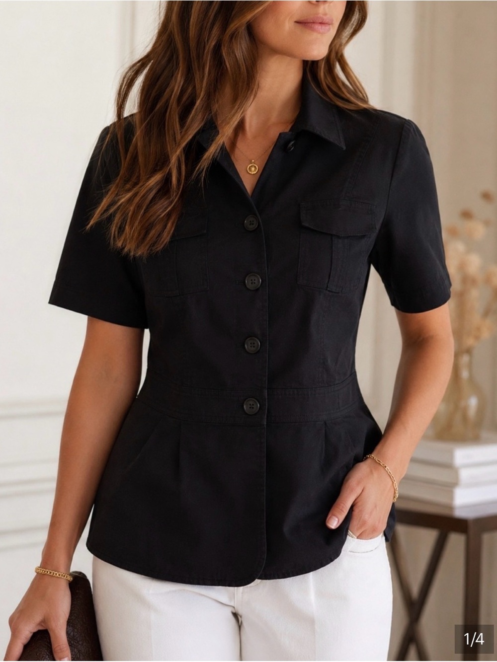 Apostrophe short sleeve utility jacket . Size 16
